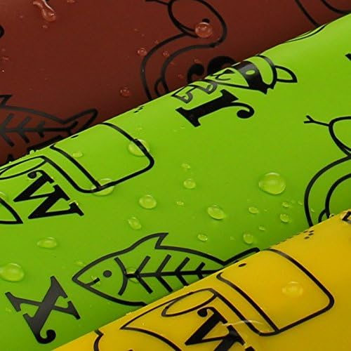 Hong Cheng(TM) Family Silicone Placemats Set of 4 ( 2 solid colors for parents, 2 cartoon for children),Silicone Waterproof Baking Mat, Hot Mat, Tablemat, Bake Ware, Soft Multifunction Silicone Mat