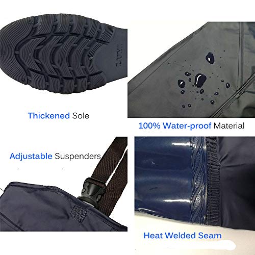 Zelen Chest Waders Breathable Waders Fishing Hunting Neoprene Chest Waders with Boots for Men Shin Guard Boots Stockingfoot Wading Waterproof Lightweight Pants9# Shoes10#