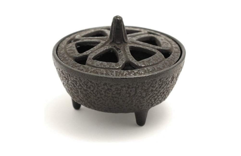 Cast Iron Incense Burner for Incense Resins, Cones or Sticks