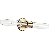 Kichler Aviv 2-Light Wall Sconce, Modern Light with Clear Glass in Champagne Bronze, for Bedroom, Laundry Room, Kitchen or Ha