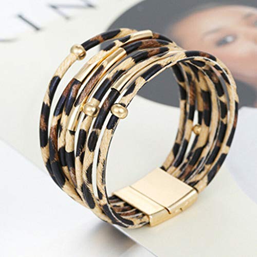 YIWULA Womens Fashion Jewelry Bracelets 2020 Trendy Magnetic Multilayer Leopard Ladies Leather Brace - //medicalbooks.filipinodoctors.org