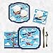 Big Dot of Happiness Taking Flight - Airplane - Vintage Plane Baby Shower or Birthday Party Tableware Plates and Napkins - Bundle for 16