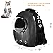 Blitzwolf Anzone Pet Portable Carrier Space Capsule Backpack, Pet Bubble Traveler Knapsack Multiple Air Vents Waterproof Lightweight Handbag for Cats Small Dogs & Petite Animals-Black,30L