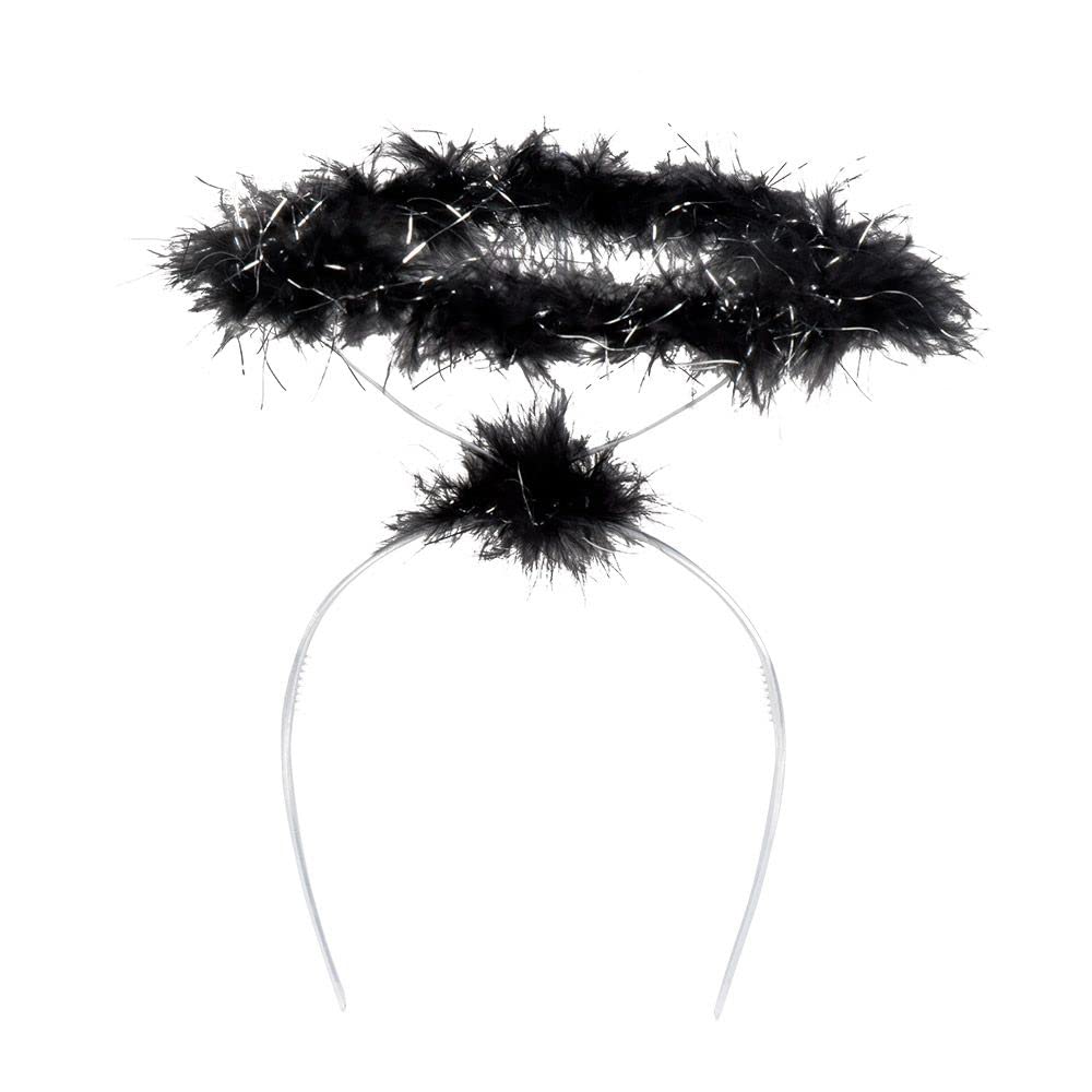 Boland 52869 Headband Black Angel with Halo, Angel and Devil, Fancy Dress, Carnival