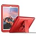 YOUMAKER New iPad 9.7 Case 2018/2017, Heavy Duty Kickstand with Built-in Screen Protector Full-Body Shockproof Protective Case Cover for Apple iPad 9.7 inch 2017/2018 5th/6th Gen (Red/Red)