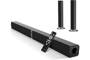 MZEIBO Sound Bars for TV, Bluetooth Soundbar for TV, 50W TV Sound Bar with 4 Drivers and Remote Control, Home Audio TV Speakers Sound Bar with HDMI(ARC)/Optical/AUX Connect