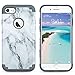 iPhone 7 Case, ULAK Dual Layer Slim Fit Hybrid Protection Anti-Scratch Shock Absorbing PC TPU Skin Hard Cover for Apple iPhone 7 4.7 inch- Grey Marble