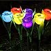 Garden Lamps,YIFAN Set of 4 Solar Power LED Tulip Flower Landscape Light Lamp for Outdoor Yard Garden Path Way Lawn - Purple