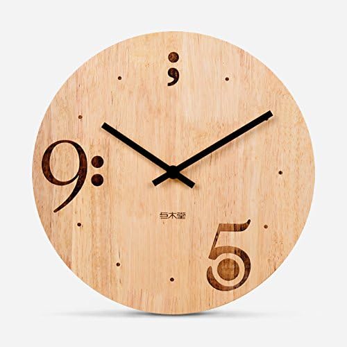 Qxjsong Original/Genuine Solid Wood Creative Watches/Nine-To-Five/Study/Living Room Clock Factory Direct,12 Inch,Wood