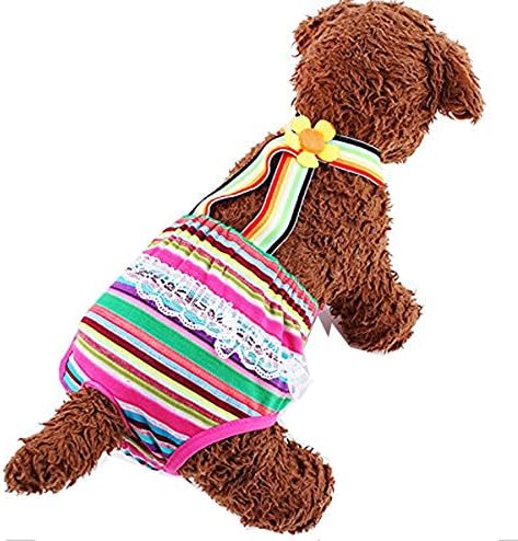 Fashion Shop Colorful/Comfortable/Cosy Pet Dog Cotton Tighten Strap Sanitary Physiological Pants Pet Underwear Diapers,Random Color (#12 (waist 13.8"-15" ))