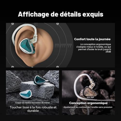 Linsoul KZ AS16 Pro Wired Earbuds, 16BA Balanced Armature HiFi Bass Earbuds with Detachable 0.75mm 2 Pin Cable (Black, No Micro)