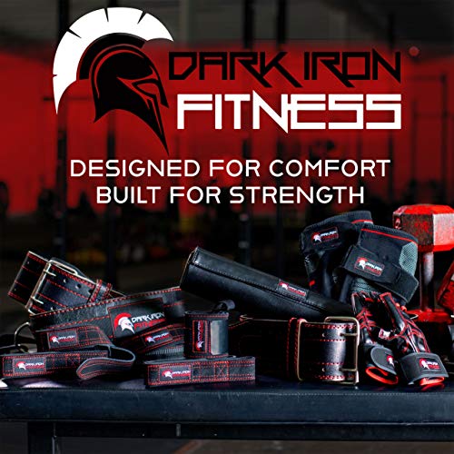 Dark Iron Fitness Dip Belt – Padded Leather Weight Lifting Belts w