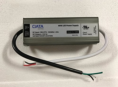 UPC 782298963297, Ciata Lighting LED Strip Light 12 Volt DC LED Power Supply Driver Transformer Suitable For Wet Location (60 Watt)