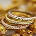 CCBFY 18k Rose/Yellow Gold/Platinum Plated CZ Simulated Diamond 3pcs Stackable Eternity Rings Set 7