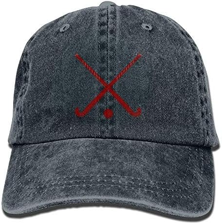 Hockey Lover Gift Field Hockey Vintage Washed Dyed Cotton Twill Low Profile Adjustable Baseball Cap Natural