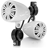 PyleUsa Marine Speakers, Boat Speakers, Waterproof Speakers, 2.25” Off-Road Sound System, 20W Marine Grade Passive Woofer, Full Range Stereo, White, Includes Mounting Brackets, Weatherproof