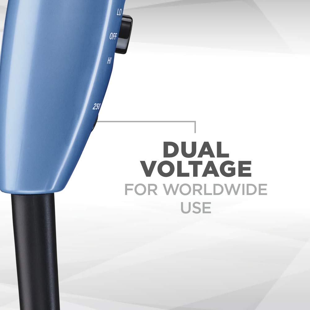Conair 1600 Watt Compact Hair Dryer with Folding Handle, Dual Voltage Travel Dryer: Beauty
