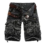 LOVECC Men's Cotton Loose Fit Multi Pocket Cargo Shorts Gray US: 38 size(Label 40)