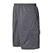 KingPlus Men's Plus Size Cotton Loose Big and Tall Waist Cargo Shorts Charcoal 5XL
