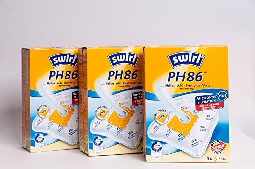 12 Original SWIRL PH86 Vacuum Cleaner Bags for Philips FC 8021/.. .., 8022 /., 8023 /.