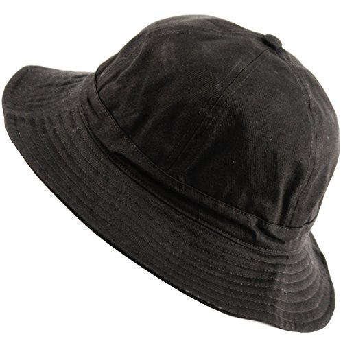 6 panel cotton bucket hat (BLACK)