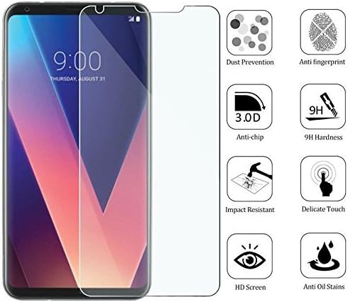 LG V30 Screen Protector, HD Protective Film Premium Tempered Glass Screen Protector【3D Curved】【Full Coverage】【Anti-Scratch】【Easy to Install】【9H Hardness】