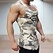 Men's Fitness Gym Tanks Top Bodybuilding Workout Sleeveless Shirts Singlet Large Camo Yellow