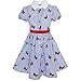 Sunny Fashion Girls Dress School Blue Strip Butterfly Print Gingham Size 4-10