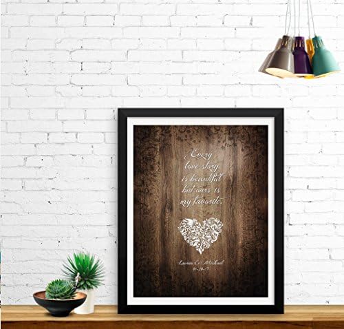 Personalized Wedding Anniversary Gift Prints Every Love Story Is Beautiful Custom Poster