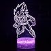 DGLighting Cartoon Shape 3D Optical Illusion Smart 7 Colors LED Night Light Table Lamp with USB Power Cable, for Dragon Ball Fans Gift (Vegeta)