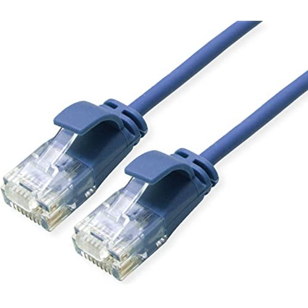 ROLINE UTP DataCenter Patch Cable Cat.6A (Class EA), halogen-free, slim, blue, 0.5 m