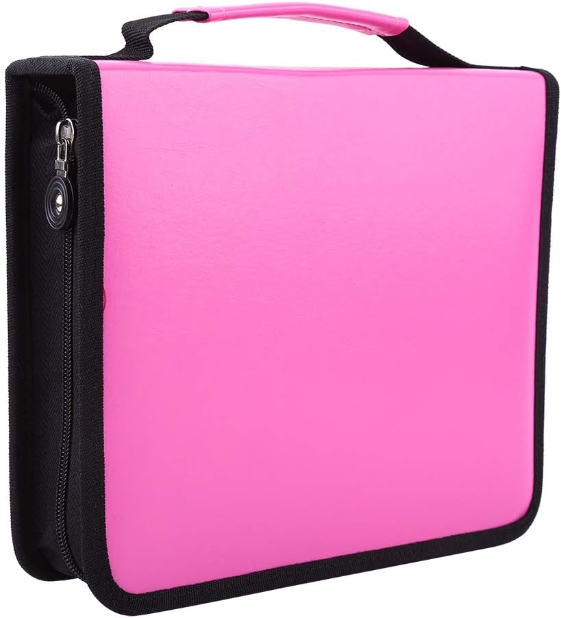 Hztyyier Deluxe PU Leather Pencil Case 120 Slots Pencil Holder Large Capacity Multi-Layer Pencil Bag with Handle Strap(Rose Red) Office Supplies