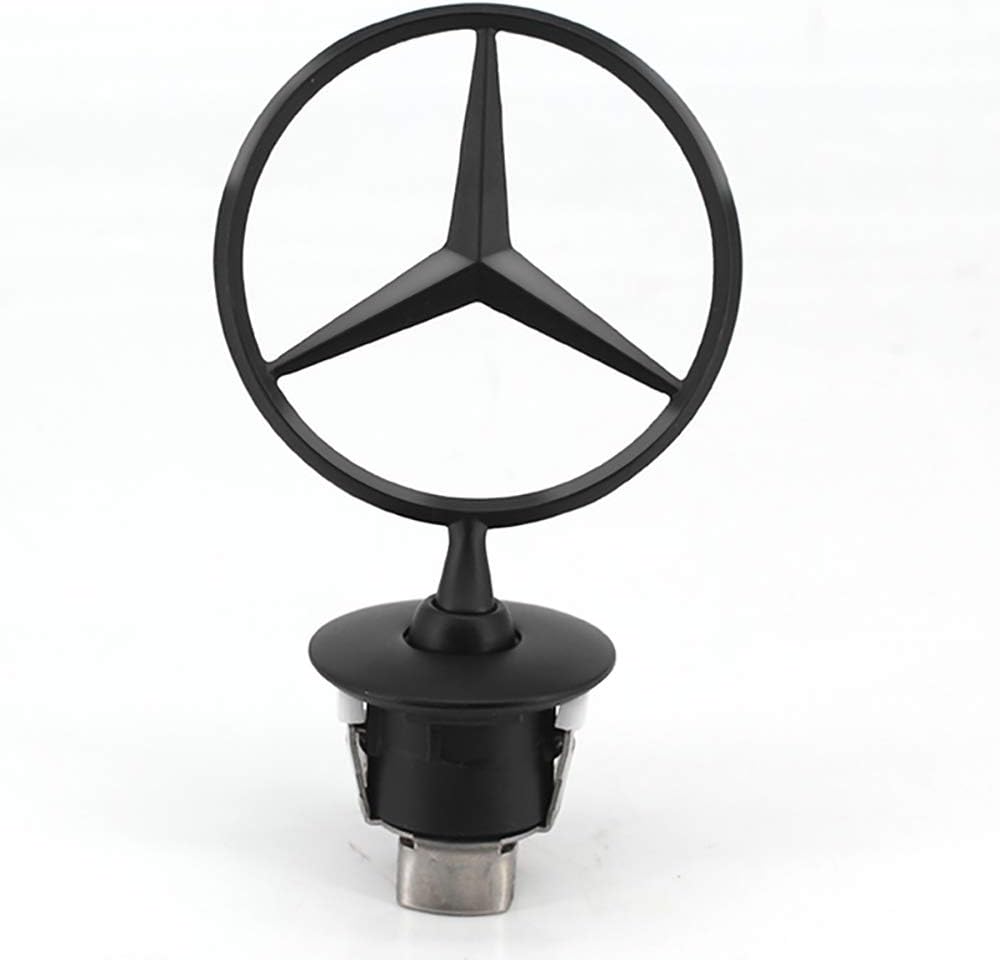 3D Matte Black Logo,3D Car Frond Hood Ornament Emblem Black Compatible for Mercedes Benz Ben