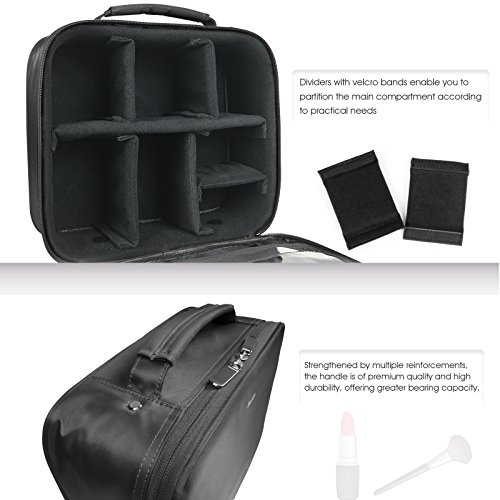 Becko Black Portable Travel Cosmetic Makeup Bag / Toiletry bag (Black)
