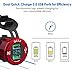 12V USB Outlet, ADSDIA 12V/24V 36W Aluminum Quick Charge 3.0 USB Car Charger Waterproof Dual Fast Charger Socket Power Adapter Outlet with LED Display for Car Boat Motorcycle RV Golf Cart DIY Kit