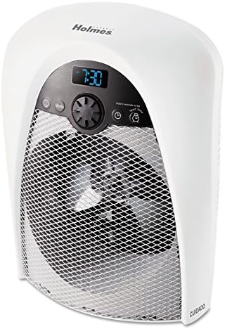 Compact White Bathroom 1500W Heater Fan with Digital Display Thermostat