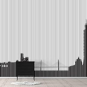 Wall Murals for Bedroom Abstract Black and White Building Removable Wallpaper Peel and Stick Wall Stickers - 66x96 inches