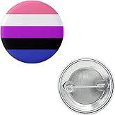 Genderfluid Pride Flag Pin 1.5” Round Circle Shape Metal Button Pin Badge Pinback 1.5 inch Pin 38 mm 3.8 cm