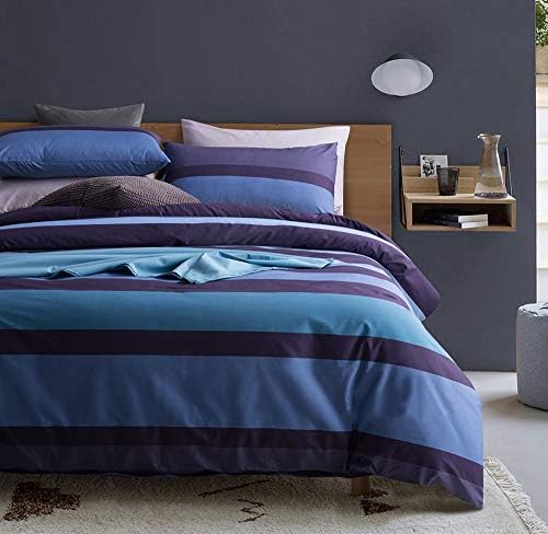 UFO Home 250 Thread Count 100% Cotton Classical Stripes Pattern 3pc Duvet Cover Set Full/Queen Size (Full Size, Willies)
