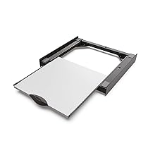 Meliconi, Torre Dark, Kit Sovrapposizione Lavatrice Asciugatrice Universale, Ripiano Estraibile in Legno Certificato FSC®, Premontato, Cinghia di Sicurezza Inclusa, Portata 250 Kg, Made in Italy, Nero