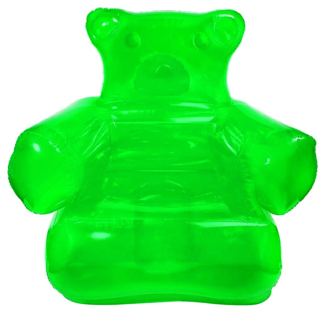 Silla inflable Osito de goma - Incluye bomba - Coloración deliciosamente brillante - Todas las edades - Apto para piscina (verde neón)