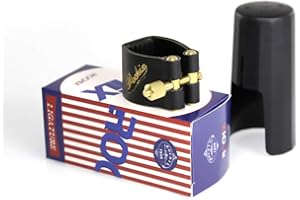 Rochix Leather Ligature and Plastic Cap for Alto Saxophone Sax
