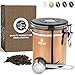 OPUX Coffee Canister | Stainless Steel Airtight Coffee Container with Scoop | Coffee Storage for Coffee Beans, Ground, Tea with Co2 Valve and Date Tracker | Coffee Jar (16 oz Copper)