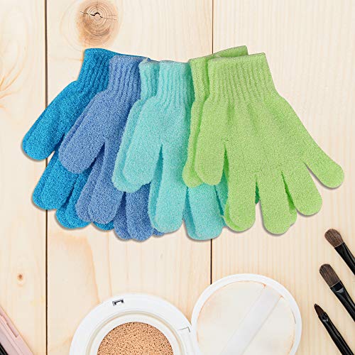10 Pairs Double Sided Exfoliating Gloves Body Scrubber Scrubbing Glove Bath Mitts Scrubs for Shower, Body Spa Massage Dead Skin Cell Remover, 10 Colors