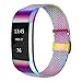 AK Metal Replacement Bands Compatible for Fitbit Charge 2 Bands, Stainless Steel Adjustable Wristband for Fitbit Charge 2 with Unique Magnet Clasp (Small, 05 Colorful)