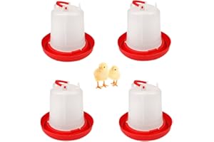 DoubleWood 4PACK Plastic Poultry Drinker Chick Waterer Kit 1 L Waterer Hanging Poultry Water Container (4)