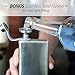 Vonwulf 8oz Hip Flask and Funnel, Stainless Steel Classic Silver - Whiskey Flask Gift Set - Engraveable