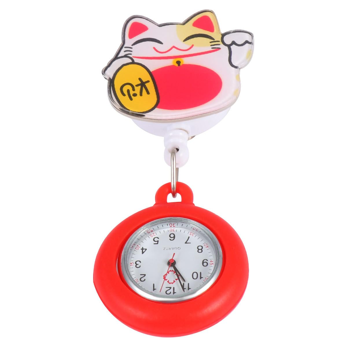 Hemobllo Nurses Fob Watch Retractable Pocket Hanging Nurse Watch Portable Medical Staff with Clear Numbers