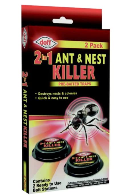 Doff Ant Bait Station Twin Pack (2 in a Pack) - Ant Killer - Indoor and Outdoor Use - Effective Ant Killer Bait Station