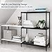 Rackaphile 3+2 Tier Bookshelf Adjustable Shelving Metal Storage Display Shelf Bookcase Utility Kitchen Storage Rack Organizer for Under Staircase, Bathroom, Pantry, Black and White